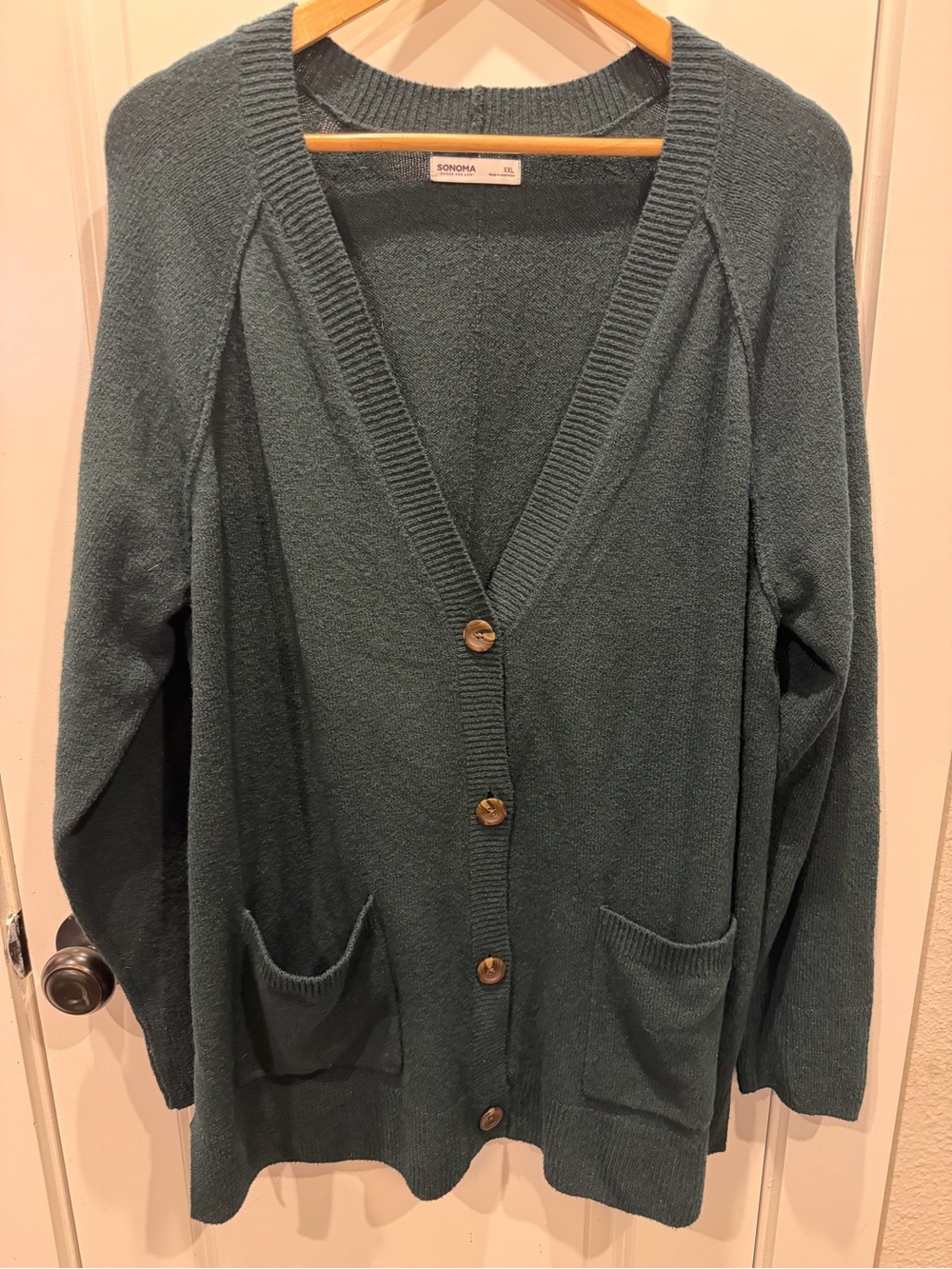 Sonoma Teal Cardigan with Front Pockets